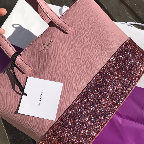 Nwt kate spade Ina Greta Court glitter dusty peony - Picture 5 of 8